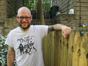 Eric Hansen in Joseph's backyard