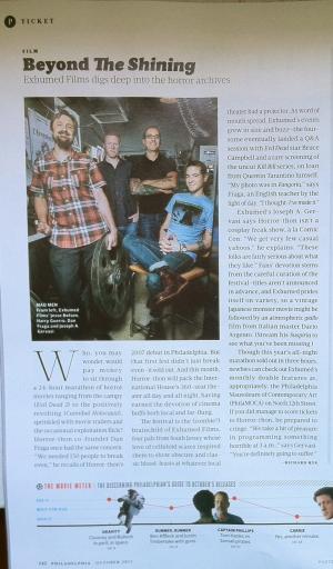 Exhumed Films in Philadelphia Magazine, October 2013
